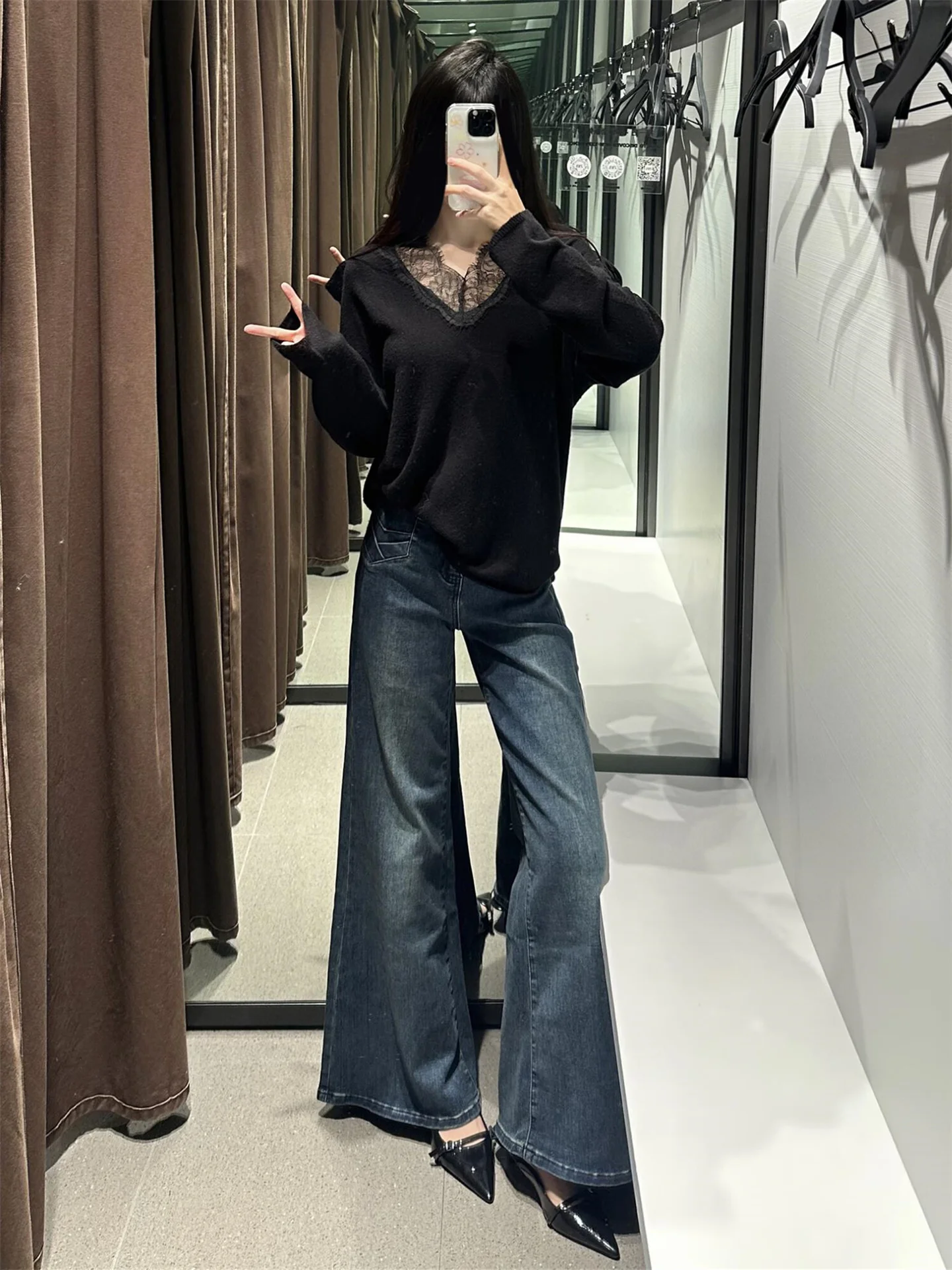 American Vintage High Waist Bell Bottom Jeans Women's Extended Length Floor Length Slimming Taller Ladies Casual Cotton Denim
American Vintage High Waist Bell Bottom Jeans Women's Extended Length Floor Length Slimming Taller Ladies Casual Cotton Denim