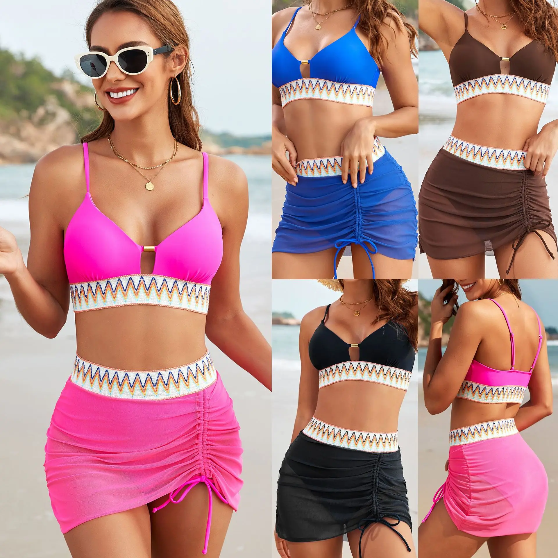Women's Two Piece Bathing Suits High Waisted Drawstring Split Short Dress Swimsuit Female Summer Lace Up Skirts Beachwear
Women's Two Piece Bathing Suits High Waisted Drawstring Split Short Dress Swimsuit Female Summer Lace Up Skirts Beachwear
