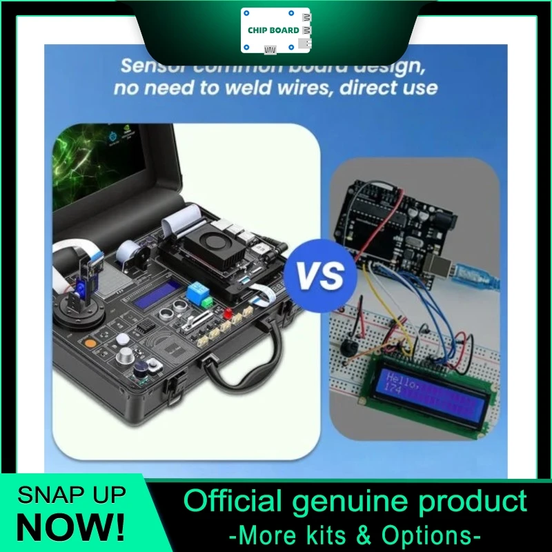 elecrow Jetson Orin Nano AI learning kit (board not included) with common-board layout, 30 sensors and 38 lessons
elecrow Jetson Orin Nano AI learning kit (board not included) with common-board layout, 30 sensors and 38 lessons