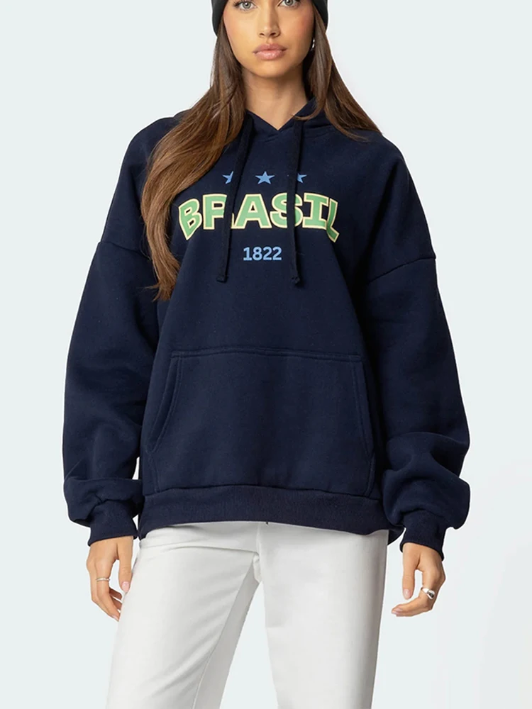 Autumn and winter European and American new loose hoodie with letter print casual street trend men's and women's hooded pullover
Autumn and winter European and American new loose hoodie with letter print casual street trend men's and women's hooded pullover