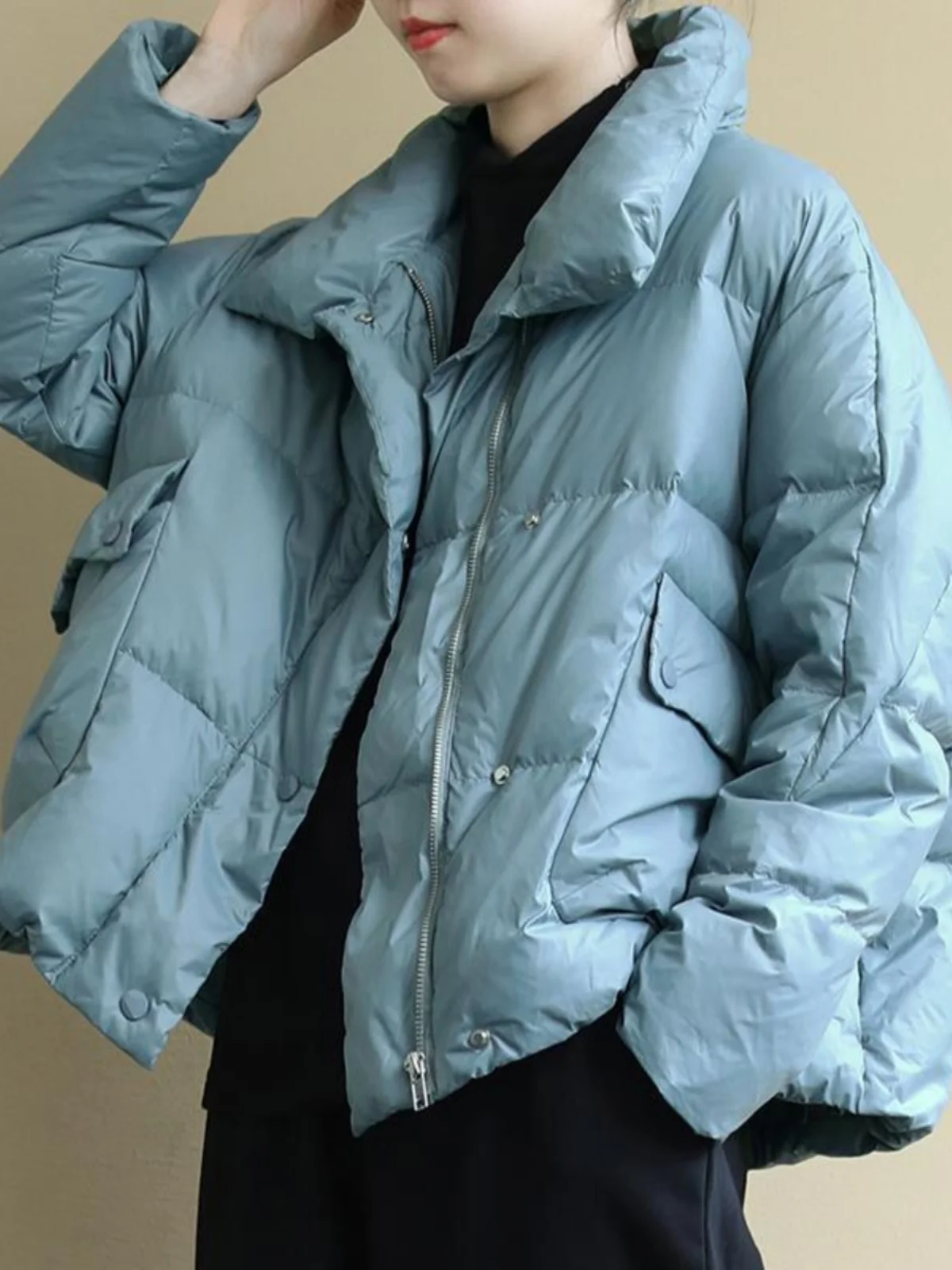 Double Bule ket Design down Jaet Korean Sle Comfortable Stand Collar Bread ape Soft Polyester Fiber White Du down
Double Bule ket Design down Jaet Korean Sle Comfortable Stand Collar Bread ape Soft Polyester Fiber White Du down