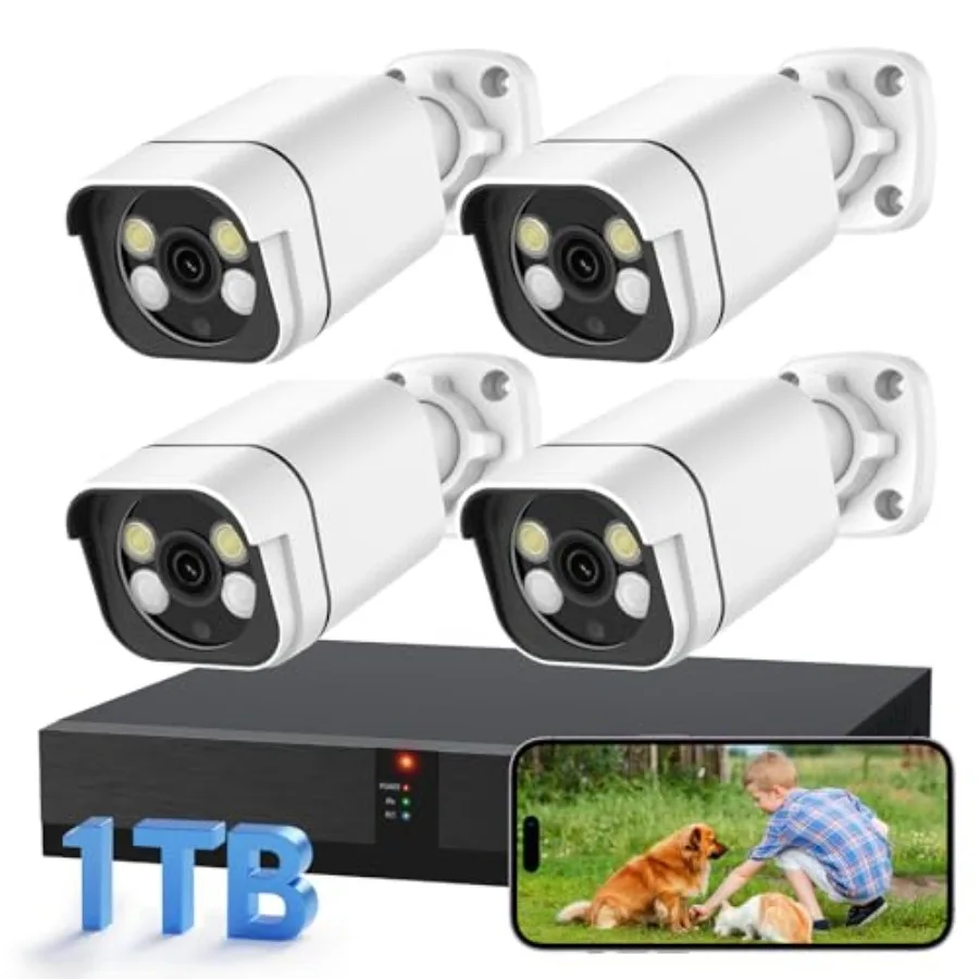 4K Security Camera System for home and business use, metal housing, black, human detection with color night vision and 2-way ta
4K Security Camera System for home and business use, metal housing, black, human detection with color night vision and 2-way ta