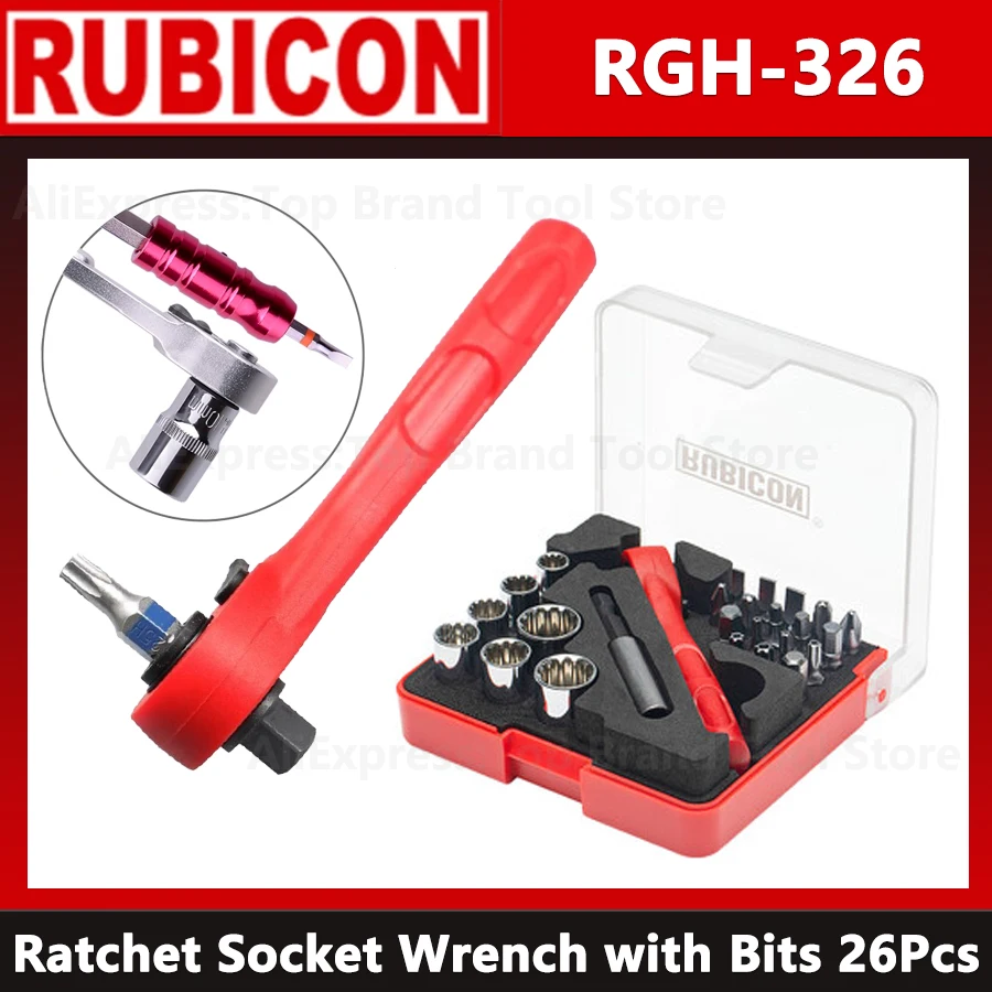 Набор торцевых ключей RUBICON 26 шт. с битами PH/SL/Hex/Poz/Torx, многофункциональный набор отверток с реверсом RGH-326
Набор торцевых ключей RUBICON 26 шт. с битами PH/SL/Hex/Poz/Torx, многофункциональный набор отверток с реверсом RGH-326