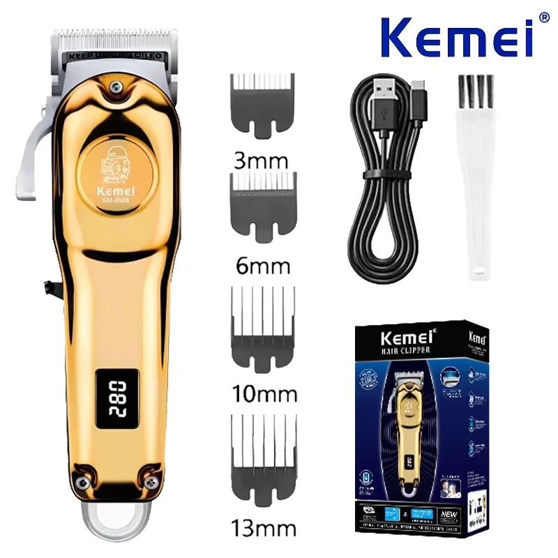 Kemei KM-2628 Профессиональный триммер для волос Регулируемая электрическая машинка для стрижки волос с ЖК-дисплеем Салон Беспроводной перезаряжаемый мощный мотор
Kemei KM-2628 Профессиональный триммер для волос Регулируемая электрическая машинка для стрижки волос с ЖК-дисплеем Салон Беспроводной перезаряжаемый мощный мотор