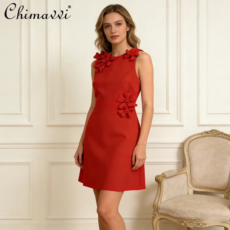 French Elegant Temperament Fashion 3D Flower Spliced Crew Neck Sleeveless High Waist Slim Party Mini Dress For Women Summer 2026
French Elegant Temperament Fashion 3D Flower Spliced Crew Neck Sleeveless High Waist Slim Party Mini Dress For Women Summer 2026
