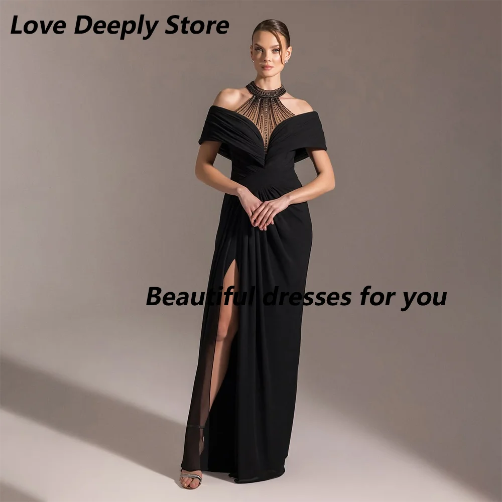 Black Evening Dress for Women 2025 Exquisite Crystal High Neck Evening Gowns Long Thigh Slit A Line Sexy Party Dress Customized
Black Evening Dress for Women 2025 Exquisite Crystal High Neck Evening Gowns Long Thigh Slit A Line Sexy Party Dress Customized