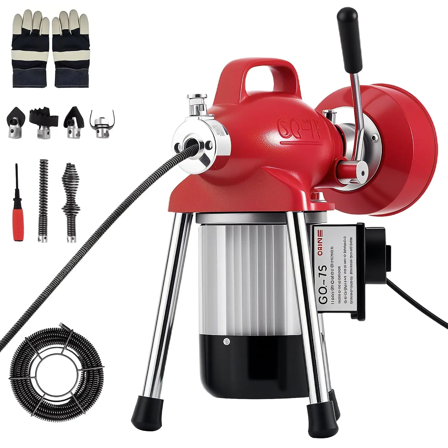 GQ-75-2 500W 400RPM Electric Drain Cleaning Machine – Heavy-Duty Auto-Feed Sewer Snake Auger with 82Ft (66Ft x 5/8" +, Custom
GQ-75-2 500W 400RPM Electric Drain Cleaning Machine – Heavy-Duty Auto-Feed Sewer Snake Auger with 82Ft (66Ft x 5/8" +, Custom
