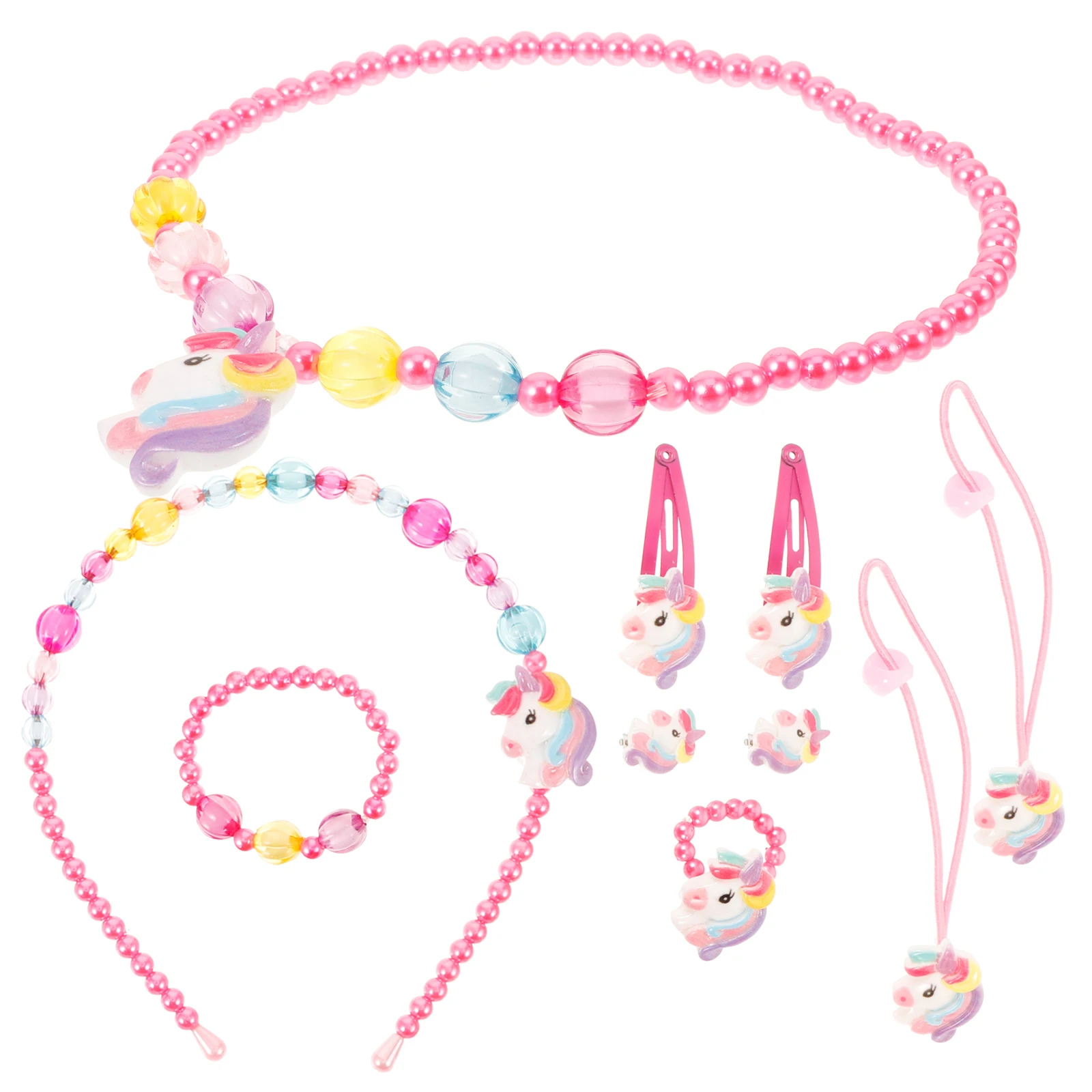 1 set Princess Necklace Set Kids Jewelry Unicorn Earrings Bead Bracelets Gifts Girls Party Favors Age 3 Bright Color Plastic
1 set Princess Necklace Set Kids Jewelry Unicorn Earrings Bead Bracelets Gifts Girls Party Favors Age 3 Bright Color Plastic