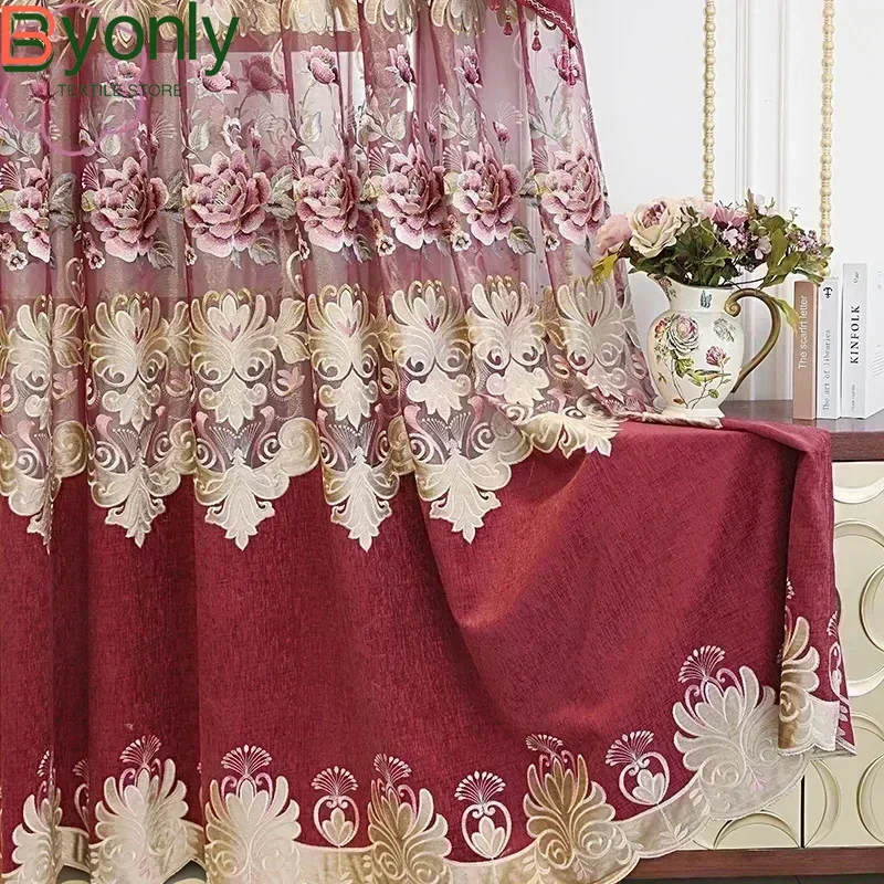 European Style Curtains for Living Dining Room Bedroom Light Luxury Snowy Embroidered Curtains Red Curtain Valance Curtain Tulle
European Style Curtains for Living Dining Room Bedroom Light Luxury Snowy Embroidered Curtains Red Curtain Valance Curtain Tulle