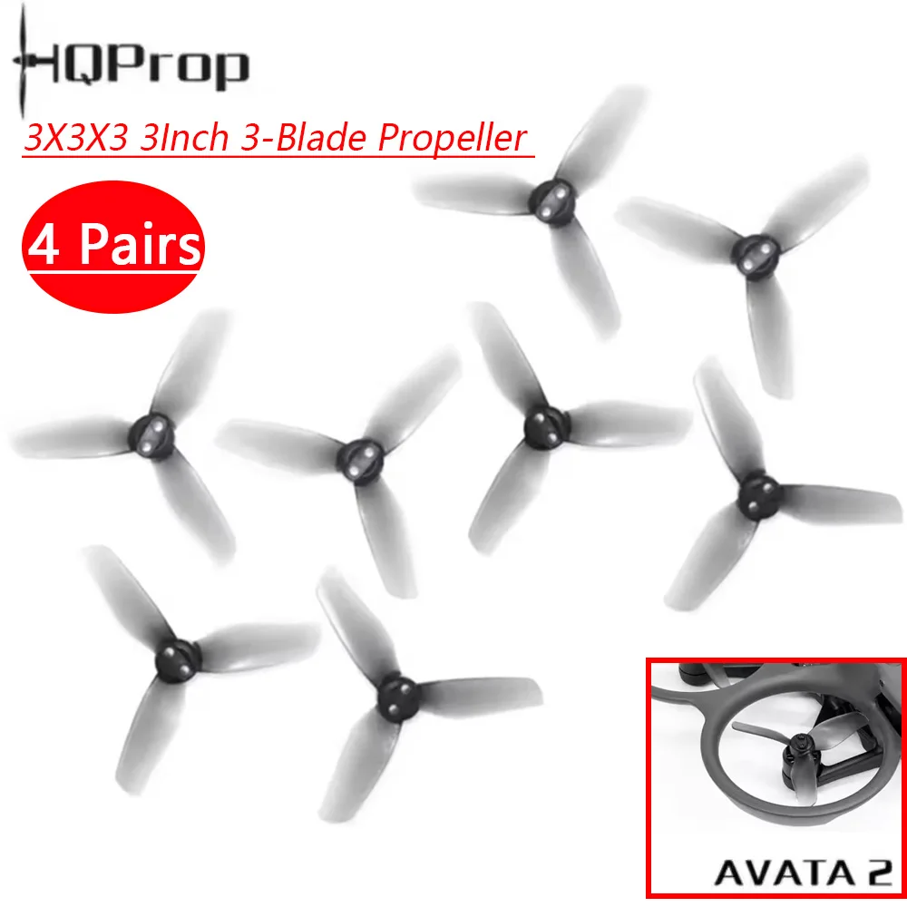 4 Pairs 3Inch Propeller 3-Blade Grey Poly Carbonate compatible DJI Avata 2 For FPV Racing Drone Parts
4 Pairs 3Inch Propeller 3-Blade Grey Poly Carbonate compatible DJI Avata 2 For FPV Racing Drone Parts