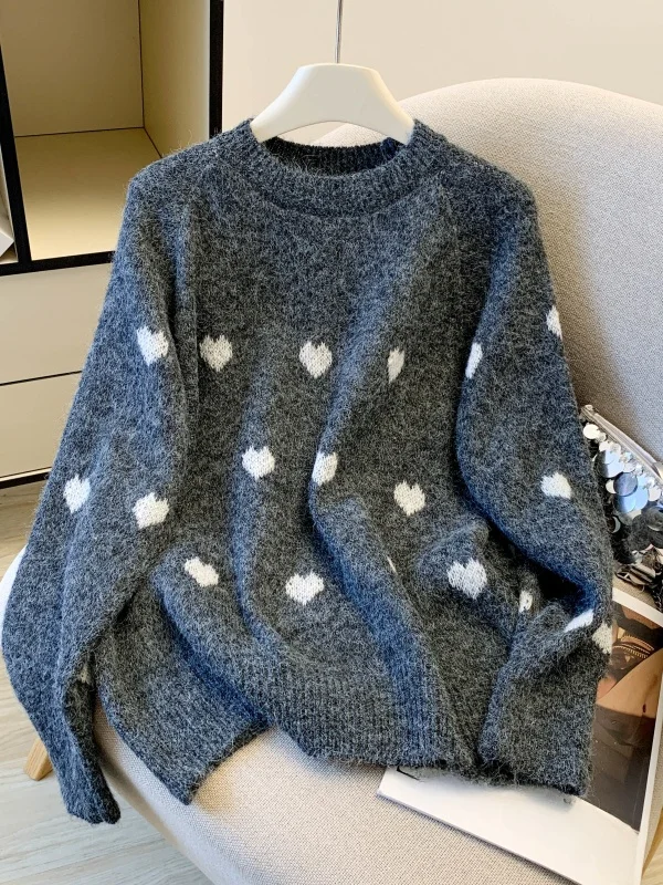 Korean Sle Warmth Knitwear Women's Autumn Winter Loose Slimming Inner Wear Heart Patterned Knitted Sweater Faionable Base...
Korean Sle Warmth Knitwear Women's Autumn Winter Loose Slimming Inner Wear Heart Patterned Knitted Sweater Faionable Base...