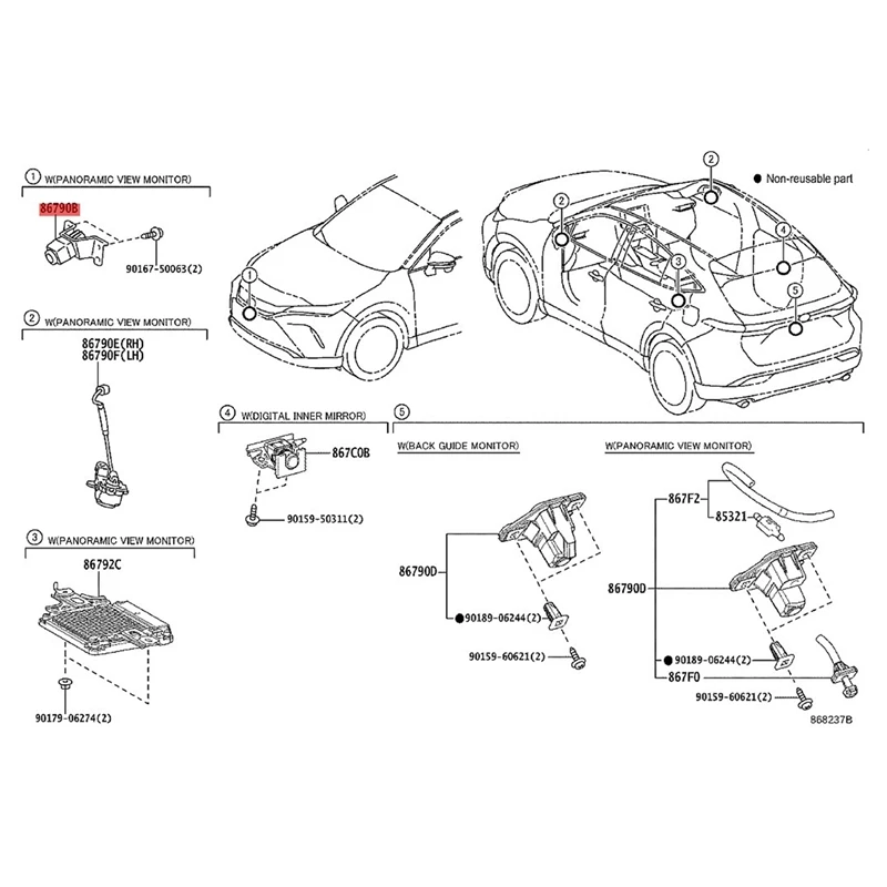 Камера видеонаблюдения 86790-48251 86790-16031 для Toyota Harrier Venza 2020-2023
Камера видеонаблюдения 86790-48251 86790-16031 для Toyota Harrier Venza 2020-2023