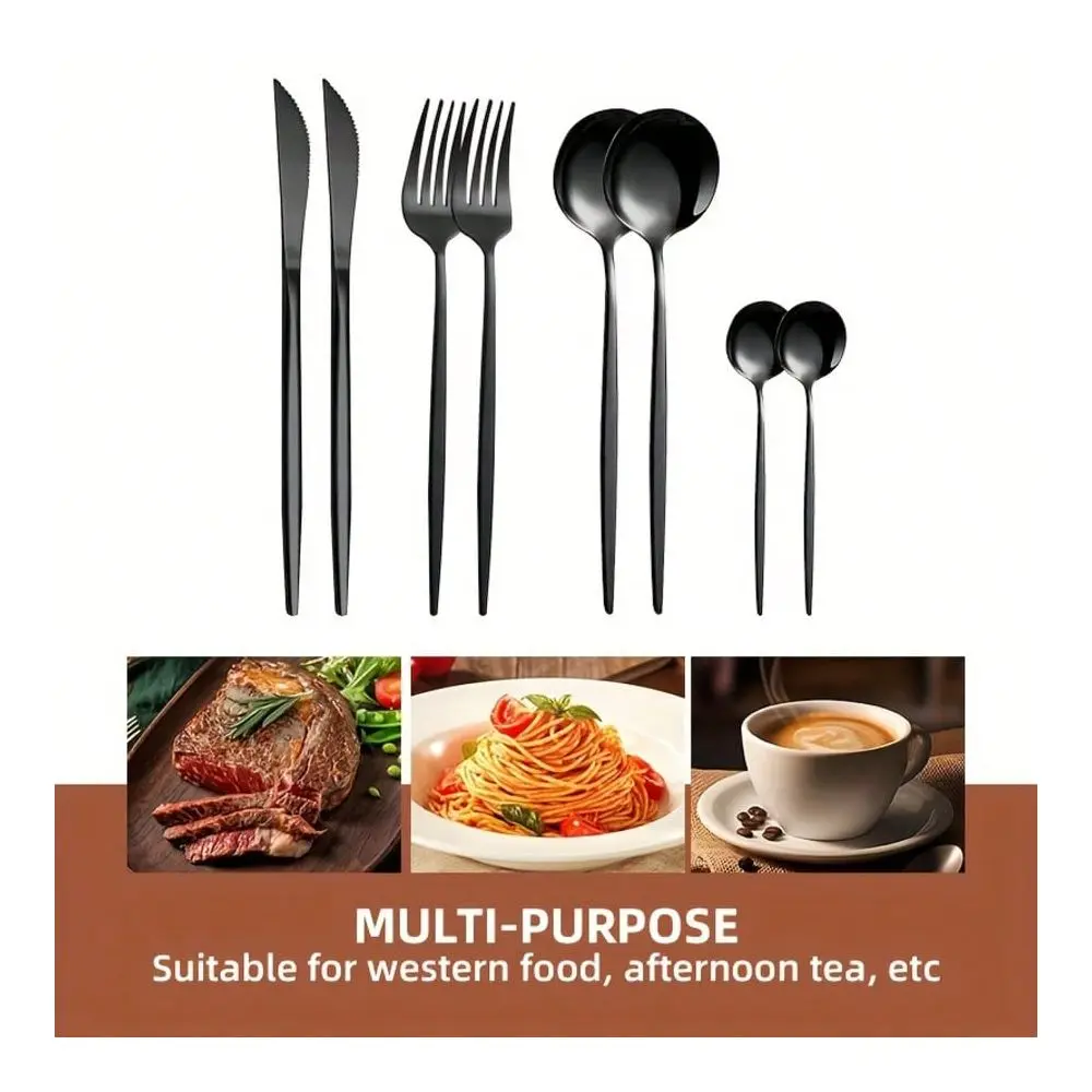 Piece Cutlery Set Gold Black, Stainless Steel Cutlery Set, Suitable For 6 People, Including Knives, Forks, Spoons, Cutlery Set
Piece Cutlery Set Gold Black, Stainless Steel Cutlery Set, Suitable For 6 People, Including Knives, Forks, Spoons, Cutlery Set