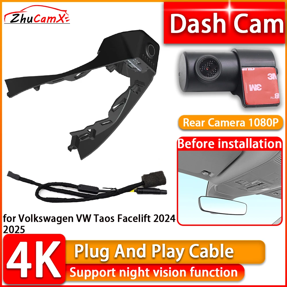 4K Dash Cam for Volkswagen VW Taos Facelift 2024 2025 2160P DVR Front Rear Car Camera Plug and Play Video Recorder Night Vision
4K Dash Cam for Volkswagen VW Taos Facelift 2024 2025 2160P DVR Front Rear Car Camera Plug and Play Video Recorder Night Vision