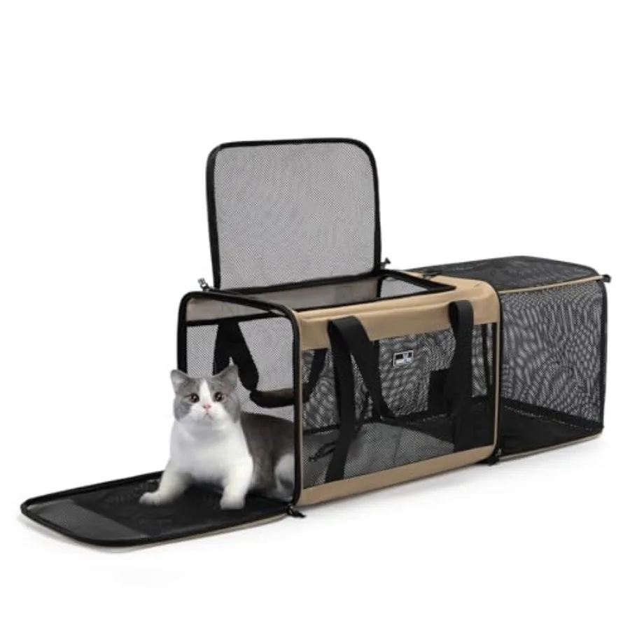 Expandable Pet Carrier for Dogs Cats Large Travel Bag with 5 Mesh Windows 2 Entrances Locking Zippers Padded Straps L
Expandable Pet Carrier for Dogs Cats Large Travel Bag with 5 Mesh Windows 2 Entrances Locking Zippers Padded Straps L