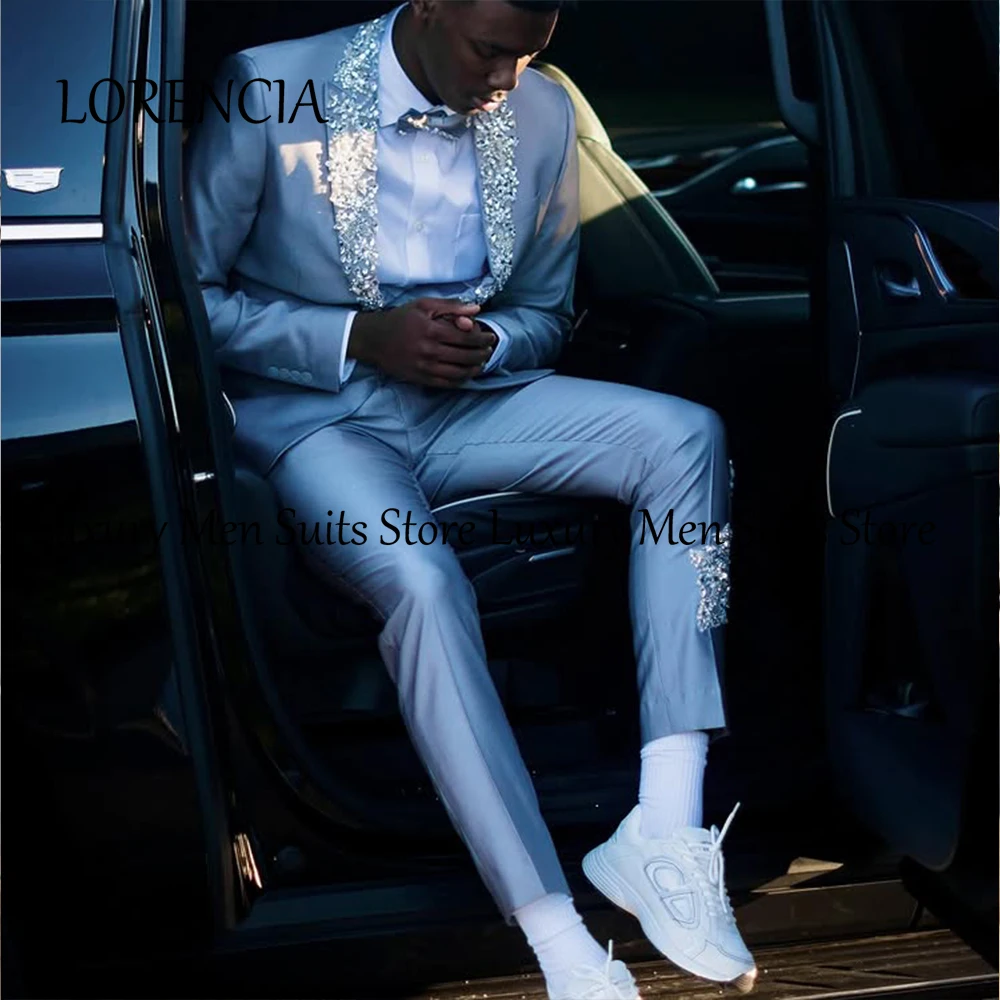 Sparkly Diamond Suits for Men 2 Pieces Shawl Collar Wedding Party Outfits Customized Blazer Pants traje juvenil masculino
Sparkly Diamond Suits for Men 2 Pieces Shawl Collar Wedding Party Outfits Customized Blazer Pants traje juvenil masculino