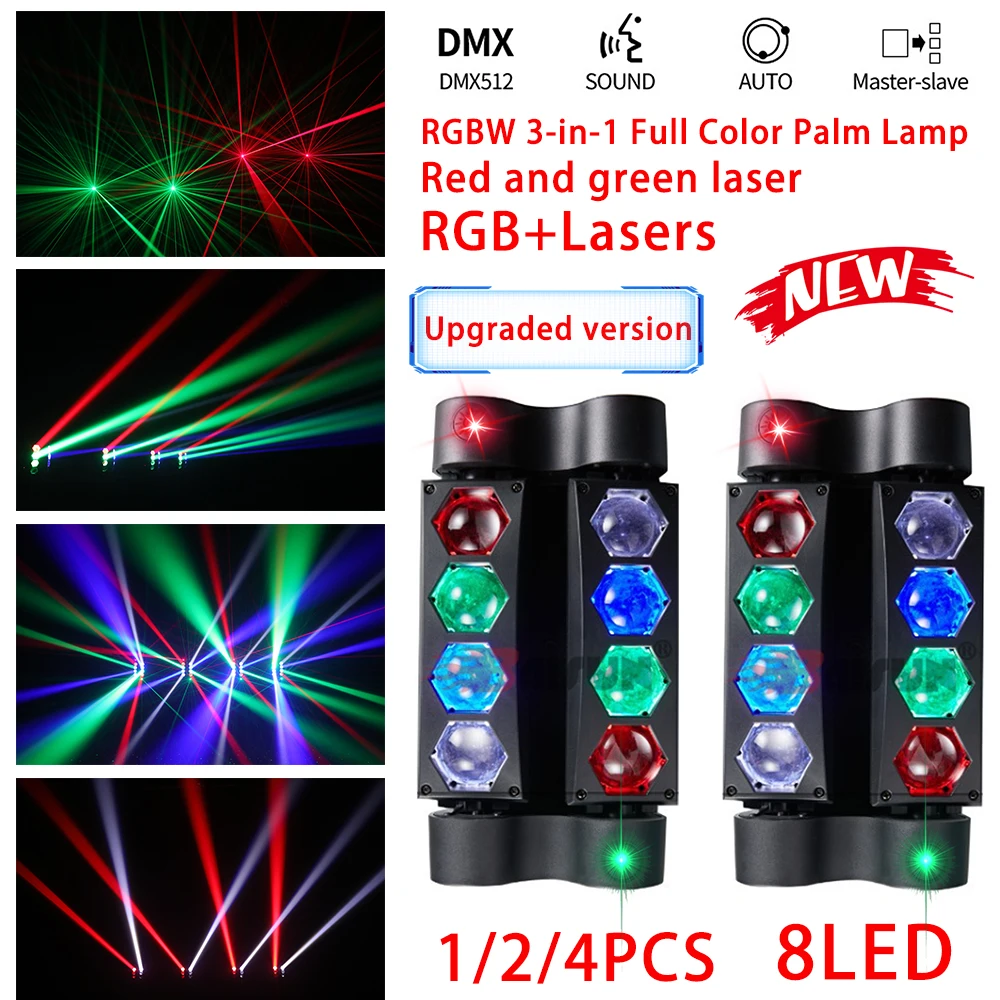 2024 1/2/4 шт. 8x5 Вт RGBW Spider светодиодный светильник с звуковой активацией DMX512 контрольные сценические лампы с подвижной головкой, вечерние диско-зал, DJ огни
2024 1/2/4 шт. 8x5 Вт RGBW Spider светодиодный светильник с звуковой активацией DMX512 контрольные сценические лампы с подвижной головкой, вечерние диско-зал, DJ огни