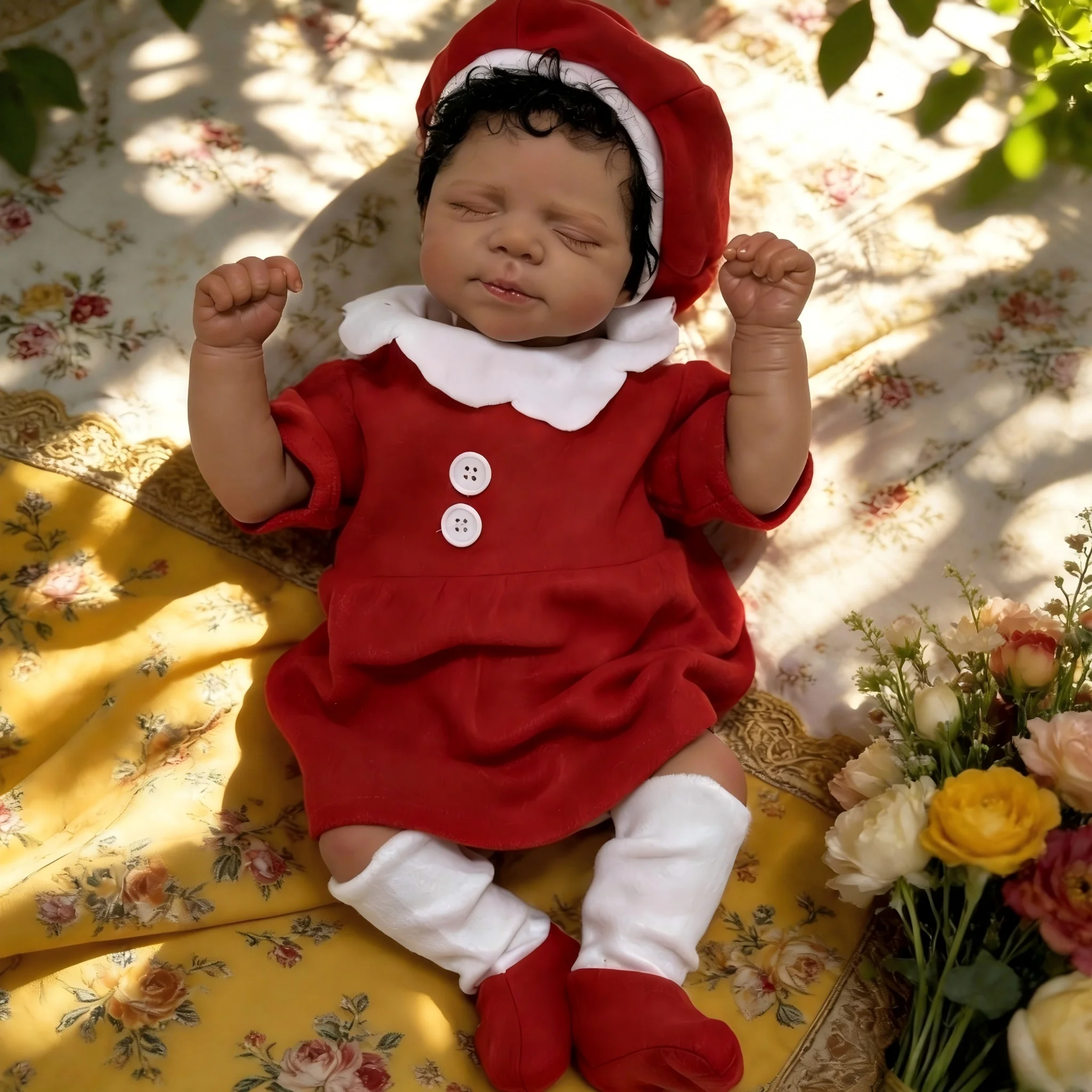 BZDOLL 45cm Realistic Reborn Doll, Black Beige Skin with Veins, Cloth Body, Handmade Sleeping Art Toy
BZDOLL 45cm Realistic Reborn Doll, Black Beige Skin with Veins, Cloth Body, Handmade Sleeping Art Toy