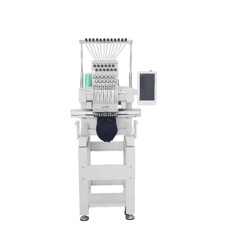 1200RPM Professional Computerized Mini Single Head 9/12 Needles Embroidery Machine for Cloth Hat