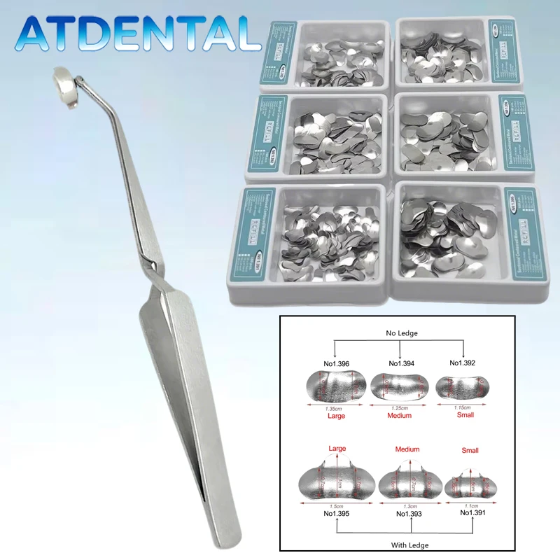 6set Dental Matrix Bands Kit Metal Rings & Contoured Matrices for Teeth Restoration Filling Tools
6set Dental Matrix Bands Kit Metal Rings & Contoured Matrices for Teeth Restoration Filling Tools