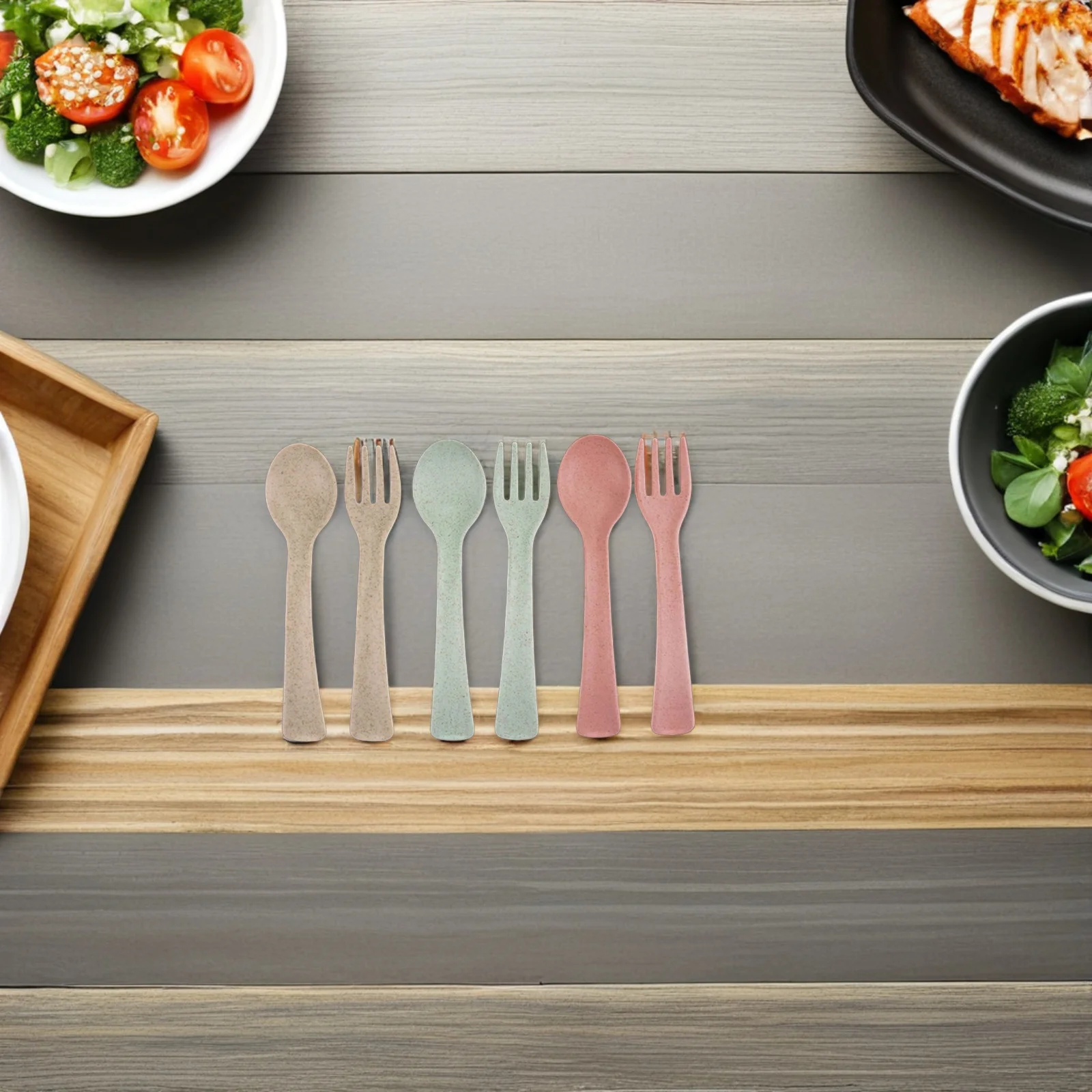 1Set Children Tableware Wheat Straw Fiber Kids Fork Spoon Set Reusable Eco-Friendly Durable Cutlery for Kids Children Tableware
1Set Children Tableware Wheat Straw Fiber Kids Fork Spoon Set Reusable Eco-Friendly Durable Cutlery for Kids Children Tableware