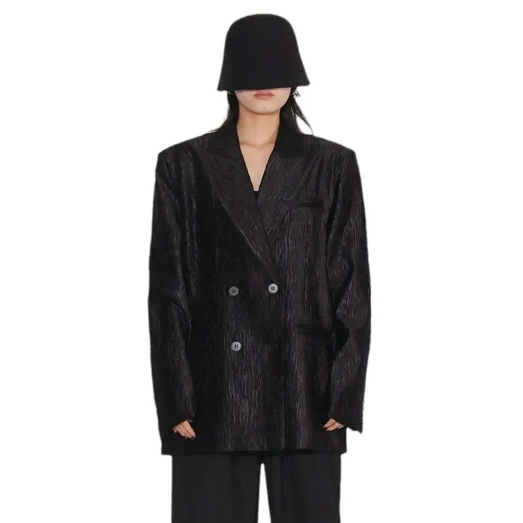 Elegant Women's Single-Breasted Suit Pleated Loose Long-Sleeved Design Versatile Fashion Outwear for Autumn
Elegant Women's Single-Breasted Suit Pleated Loose Long-Sleeved Design Versatile Fashion Outwear for Autumn