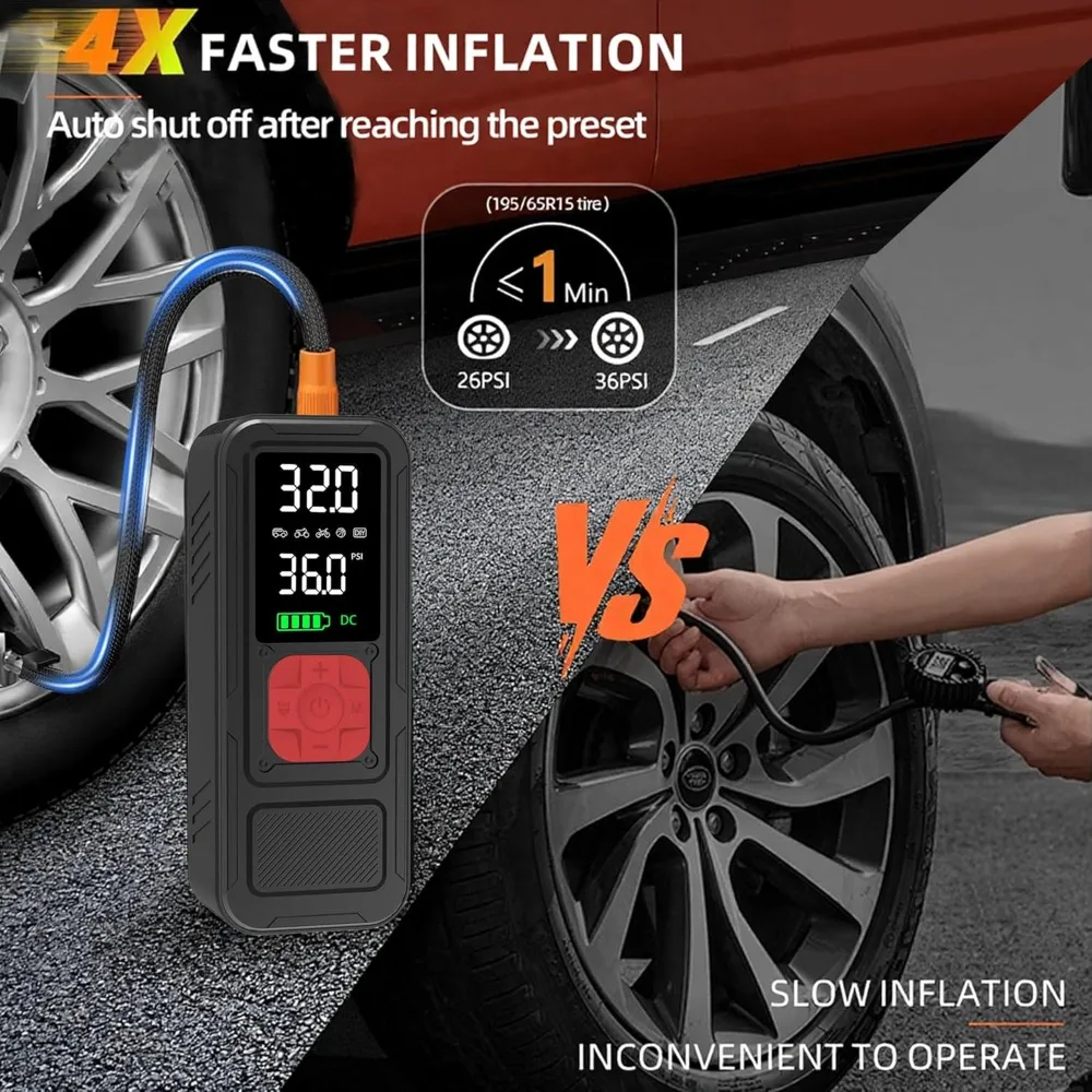 US Shipping Portable Air Compressor 150PSI Cordless 12V DC Fast Tire Inflator Pump with Digital Pressure Gauge 10000mAh
US Shipping Portable Air Compressor 150PSI Cordless 12V DC Fast Tire Inflator Pump with Digital Pressure Gauge 10000mAh