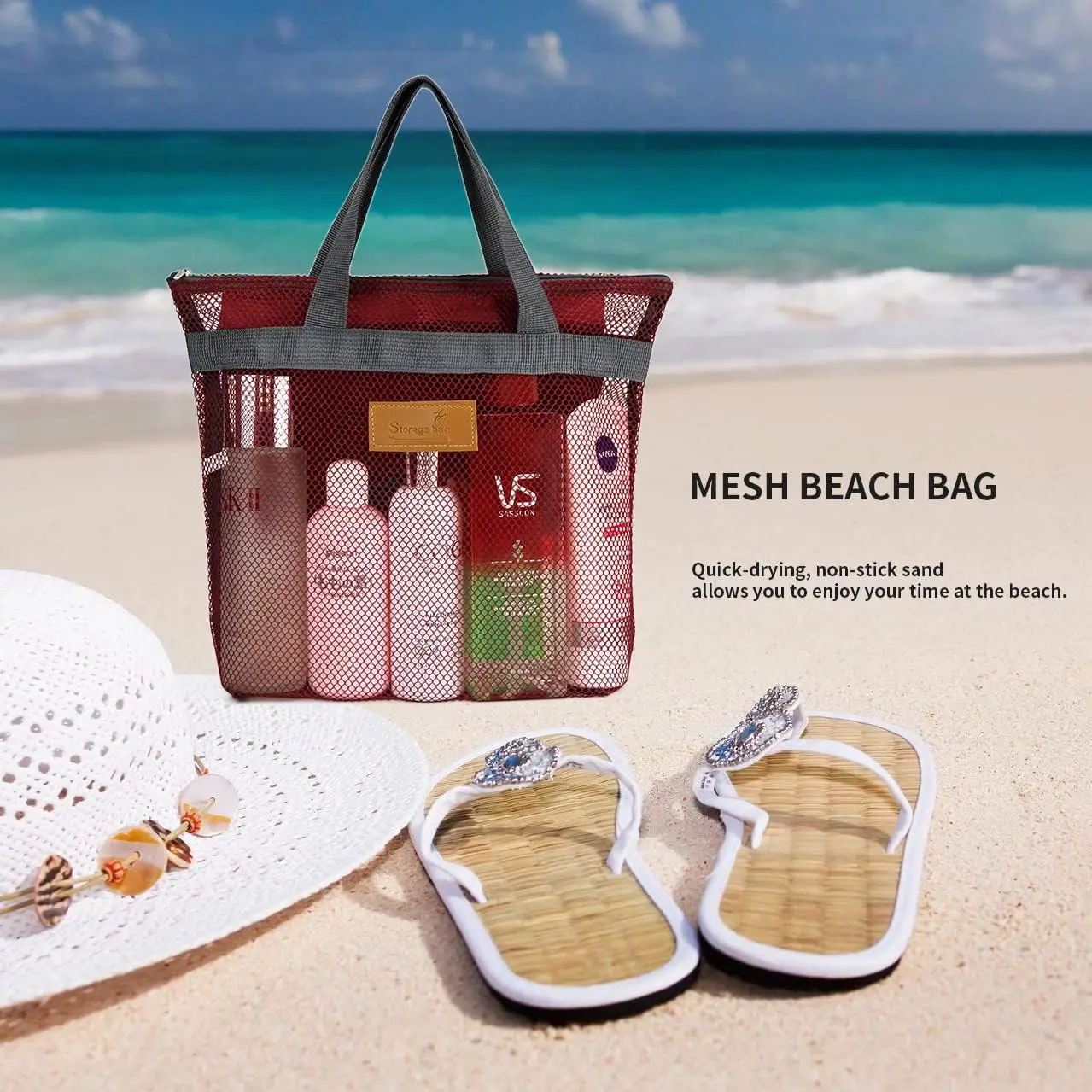 Portable Zipper Portable Beach Bag Large Capacity Women's Mesh Transparent Bag Large Picnic Beach Bag Handbag Office Snack Bag
Portable Zipper Portable Beach Bag Large Capacity Women's Mesh Transparent Bag Large Picnic Beach Bag Handbag Office Snack Bag