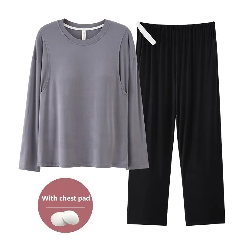 With Chest Pads Pregnant Women Pajamas With Breastfeeding Mouth & Adjustable Belt Modal Postpartum Confinement Home Clothes Set
With Chest Pads Pregnant Women Pajamas With Breastfeeding Mouth & Adjustable Belt Modal Postpartum Confinement Home Clothes Set