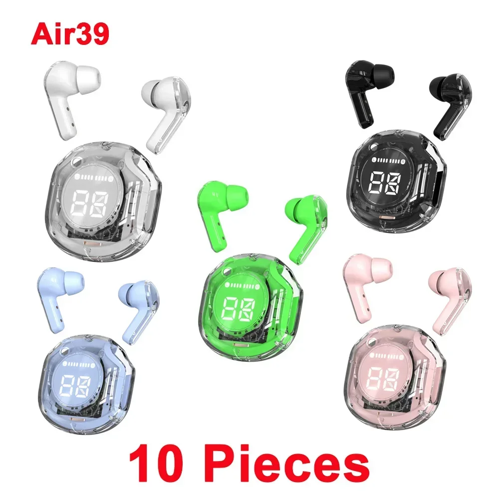 10PCS Air 39 Wireless Bluetooth Earphone Transparent HIFI Headphones LED Power Digital Display Stereo Sound Earbuds Wholesale
10PCS Air 39 Wireless Bluetooth Earphone Transparent HIFI Headphones LED Power Digital Display Stereo Sound Earbuds Wholesale