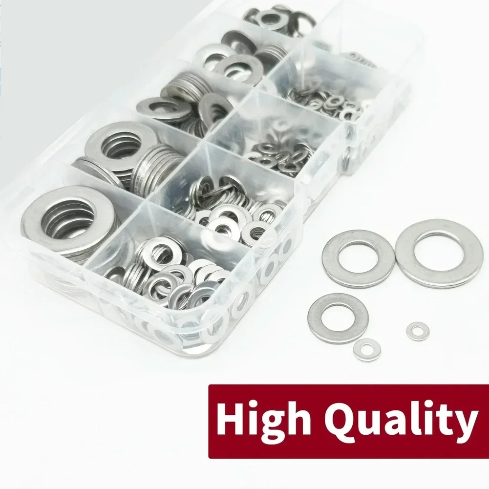 304 Stainless Steel Flat Washers 910pcs Assorted Sizes M2 To FOR M12 Hardware Flat Washer Assortment Kit Plain Gasket Box Set
304 Stainless Steel Flat Washers 910pcs Assorted Sizes M2 To FOR M12 Hardware Flat Washer Assortment Kit Plain Gasket Box Set
