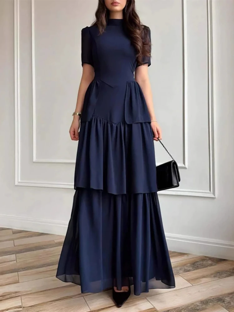 Элегантное женское платье с высокой талией, многослойное, в стиле «кейк», повседневное, однотонное, длинное, модное, с круглым вырезом, коротким рукавом, А-силуэт
Элегантное женское платье с высокой талией, многослойное, в стиле «кейк», повседневное, однотонное, длинное, модное, с круглым вырезом, коротким рукавом, А-силуэт