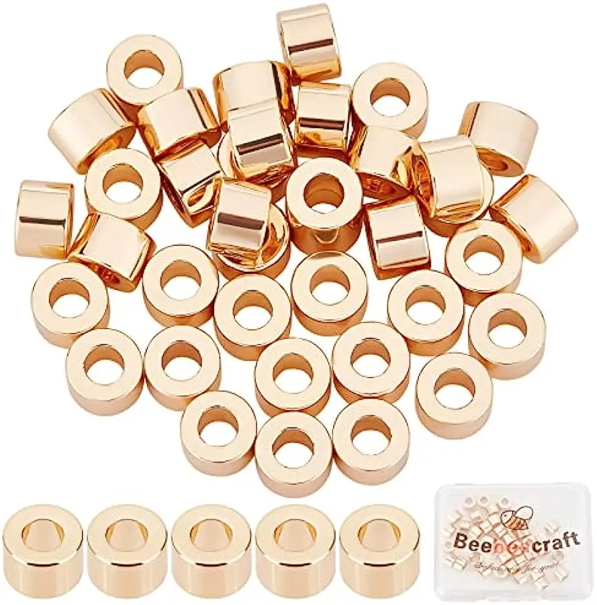 50Pcs Flat Round Spacer Beads 18K Gold Plated Column Spacers Loose Beads Rondelle Tube Beads for DIY Bracelet Earring Necklace
50Pcs Flat Round Spacer Beads 18K Gold Plated Column Spacers Loose Beads Rondelle Tube Beads for DIY Bracelet Earring Necklace