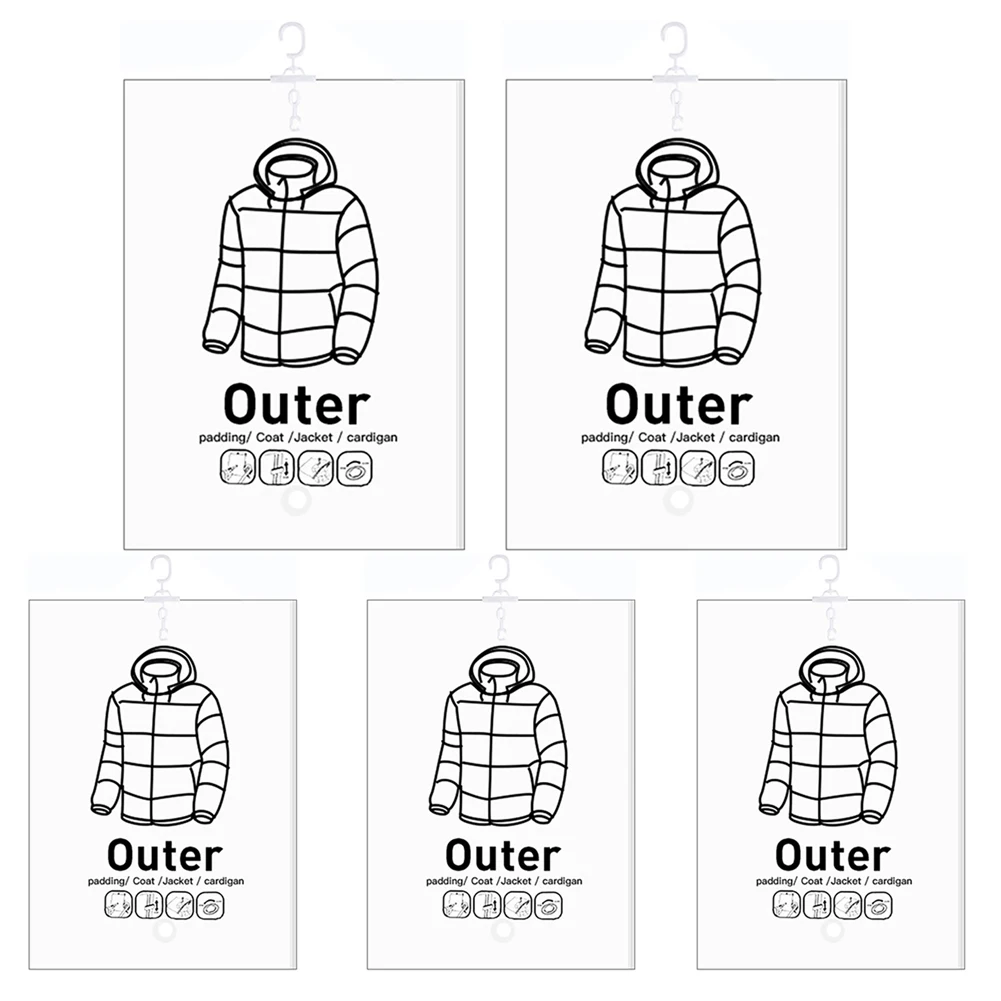 5Pcs Hanging Squeezable Storage Bag Dustproof Hang Transparent Vacuum Bag Space Saving for Clothes Down Overcoat
5Pcs Hanging Squeezable Storage Bag Dustproof Hang Transparent Vacuum Bag Space Saving for Clothes Down Overcoat