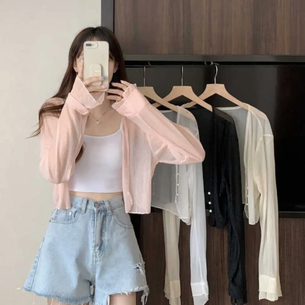 Versatile Elegant Open Cardigan Single Breasted Korean Style Light Veil Top Thin Breathable Chiffon Cardigan For Women
Versatile Elegant Open Cardigan Single Breasted Korean Style Light Veil Top Thin Breathable Chiffon Cardigan For Women