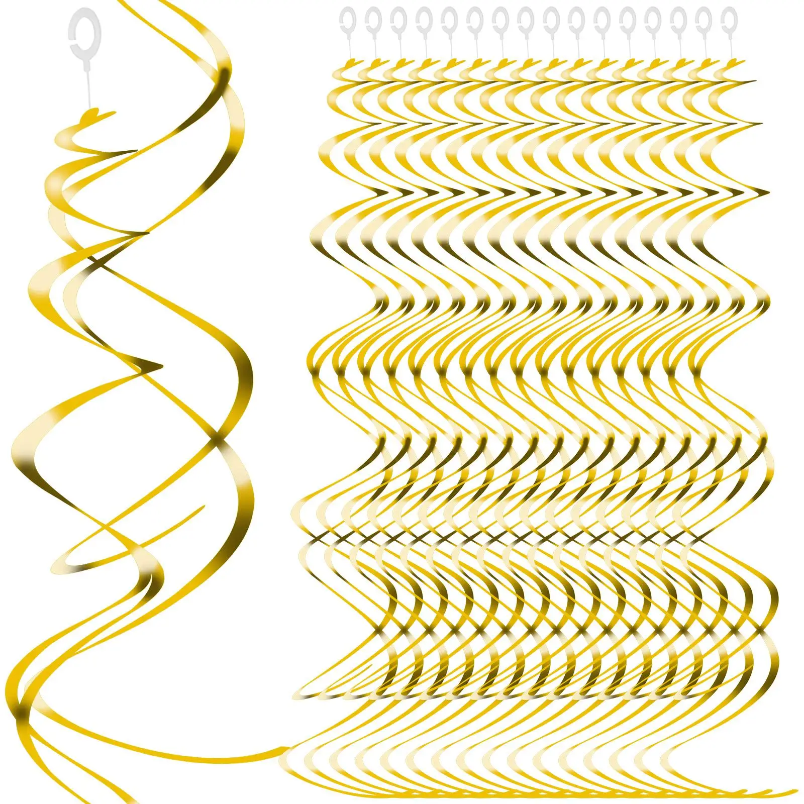 30pcs Spiral Charm Hanging Decorations Golden Color PVC Material Party Wedding Birthday Supplies Ceiling Decor
30pcs Spiral Charm Hanging Decorations Golden Color PVC Material Party Wedding Birthday Supplies Ceiling Decor
