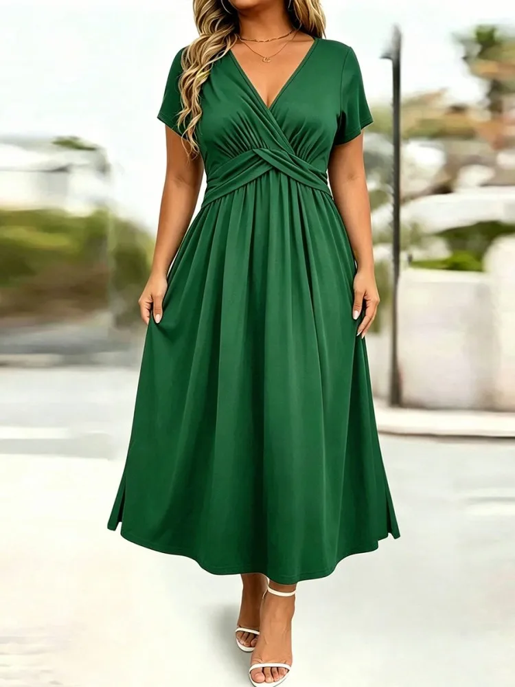 XL-4XL Plus Size Clothes Dresses Women Robes Summer Short Sleeve Street Style Casual 3XL 4XL Big Size Midi Dress Oversize
XL-4XL Plus Size Clothes Dresses Women Robes Summer Short Sleeve Street Style Casual 3XL 4XL Big Size Midi Dress Oversize