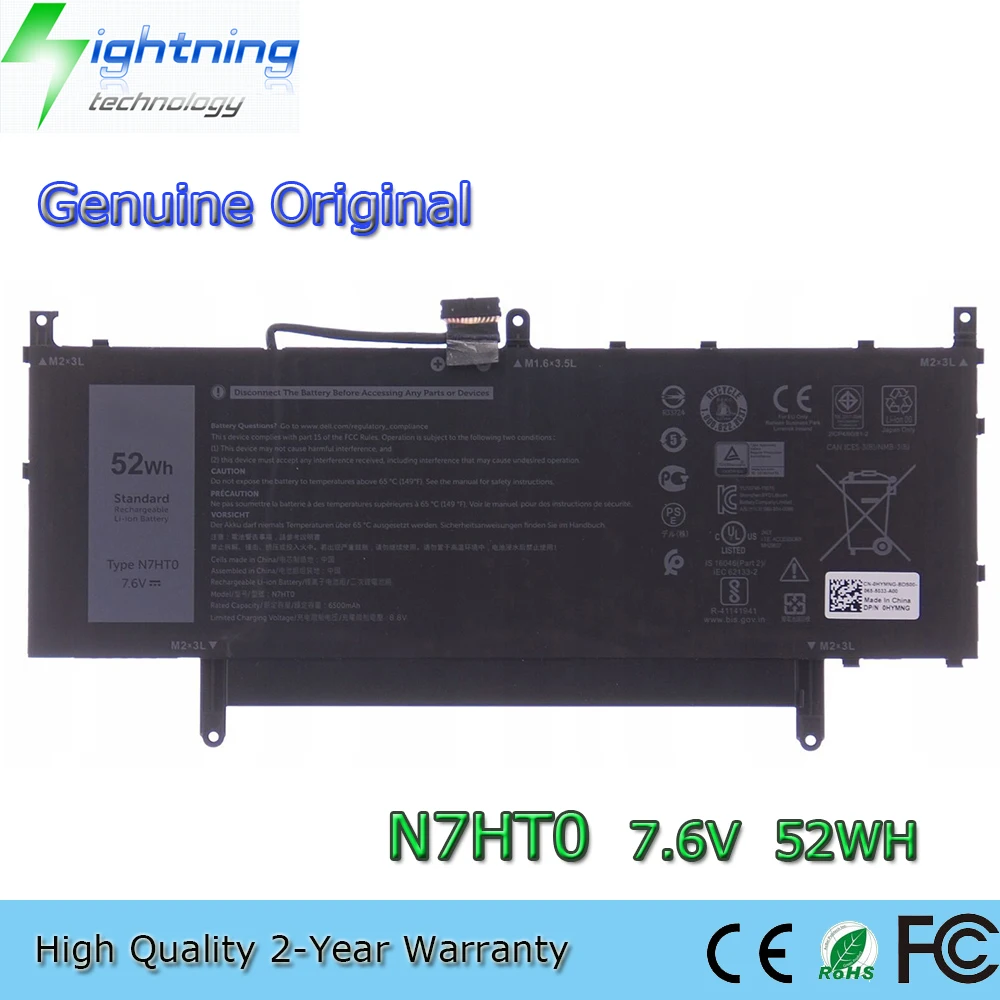 Оригинальный аккумулятор для ноутбука N7HT0 7,6 В 52 Втч для Dell Latitude 15 9510 2-в-1 HYMNG N7HTO TVKGH N2NLL
Оригинальный аккумулятор для ноутбука N7HT0 7,6 В 52 Втч для Dell Latitude 15 9510 2-в-1 HYMNG N7HTO TVKGH N2NLL