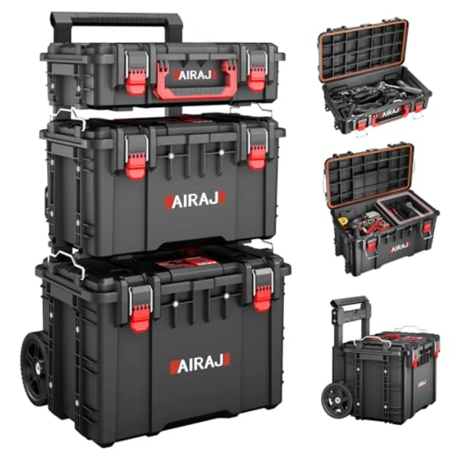 Rolling Tool Box with Wheels Heavy Duty, Modular Stackable Tool Box Organizer, Waterproof Toolbox for Hand/Power Tools, Removab
Rolling Tool Box with Wheels Heavy Duty, Modular Stackable Tool Box Organizer, Waterproof Toolbox for Hand/Power Tools, Removab