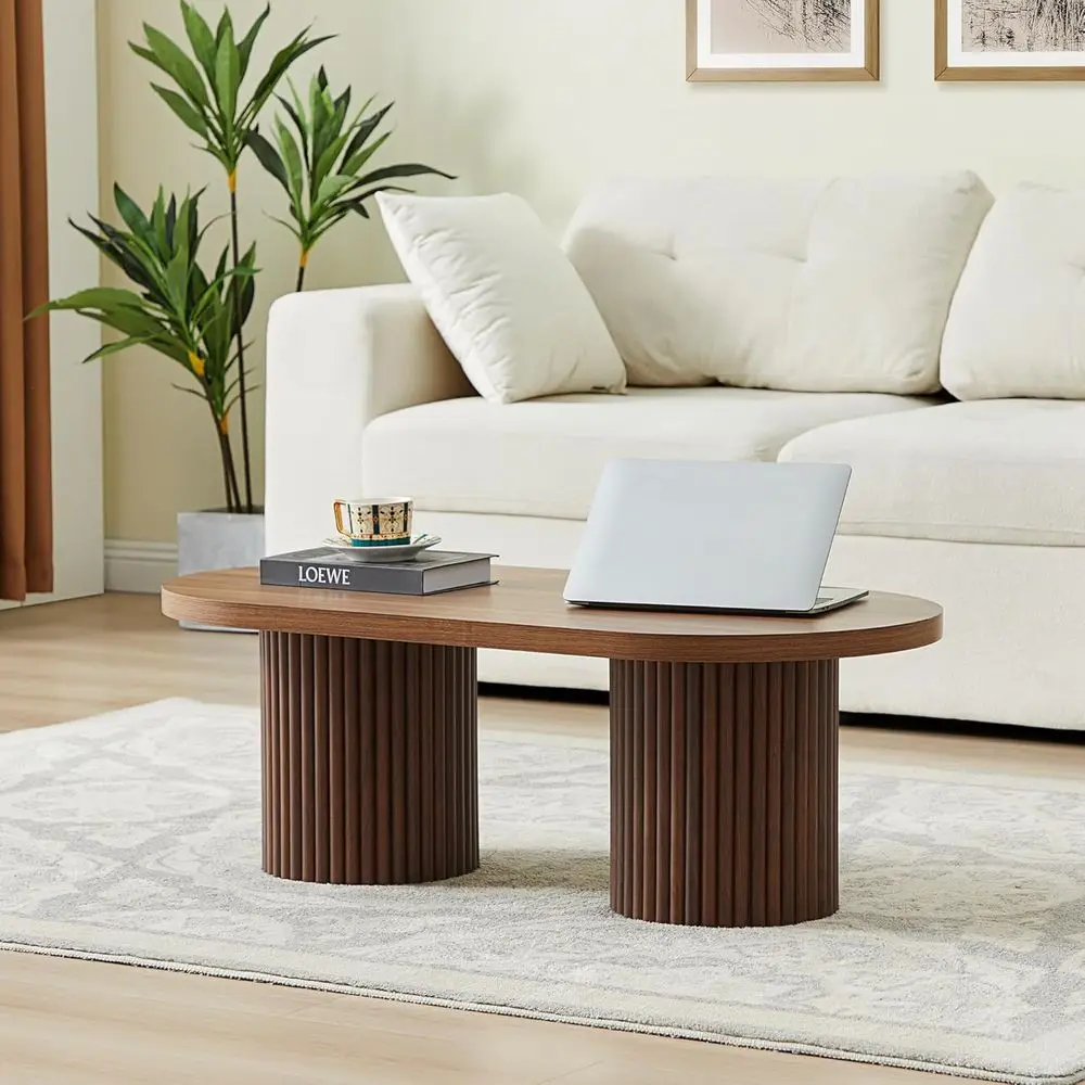 Mid-Century Modern Walnut Coffee Table with Curved Legs, 39.38x19.69x13.78
Mid-Century Modern Walnut Coffee Table with Curved Legs, 39.38x19.69x13.78