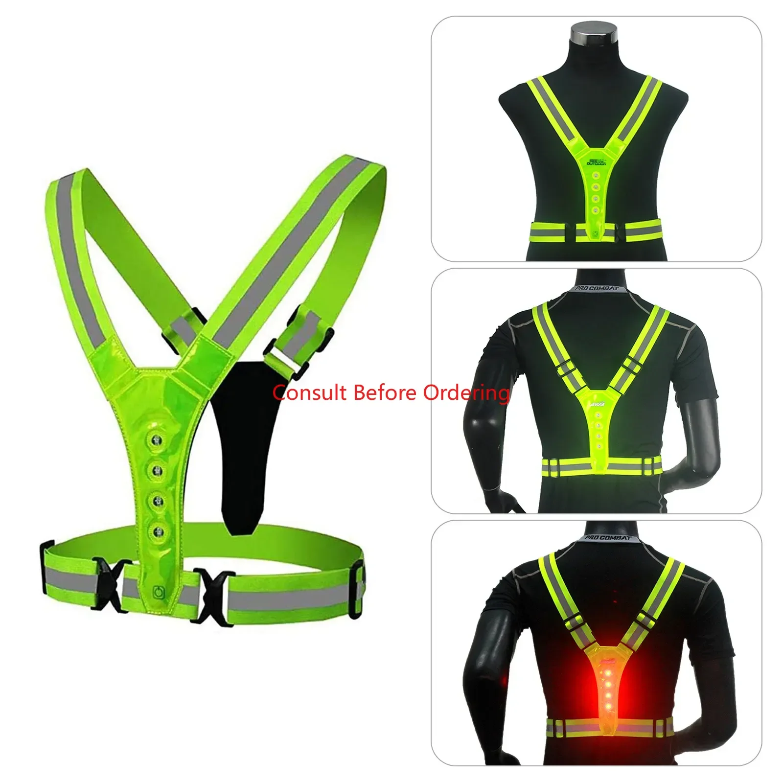 LED Reflective Running Vest Adjustable Elastic Vest High Visibility Warning Lights Safety Gear For Night Running Walking Cycling
LED Reflective Running Vest Adjustable Elastic Vest High Visibility Warning Lights Safety Gear For Night Running Walking Cycling