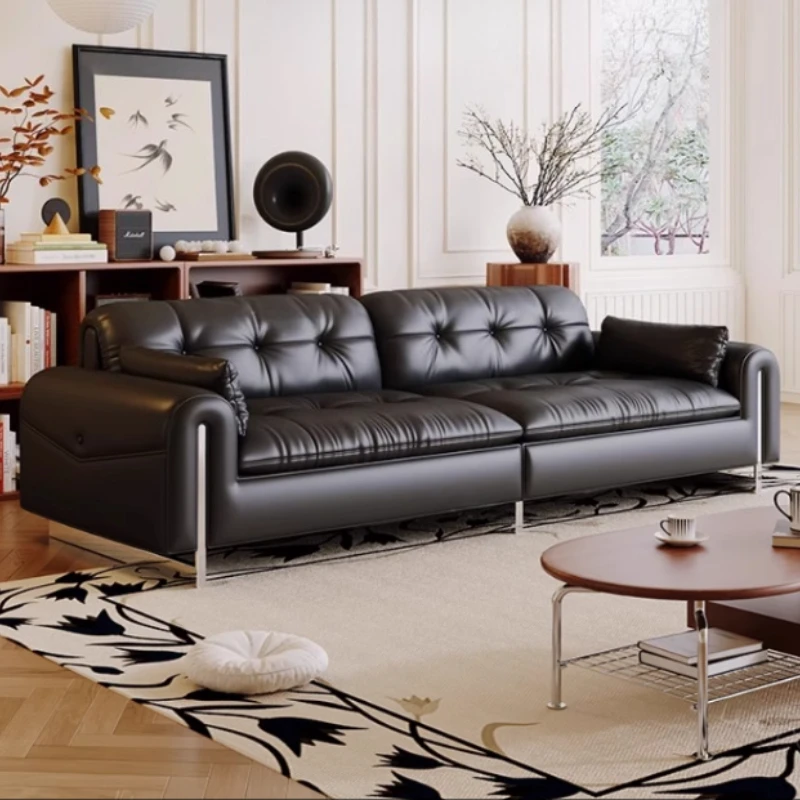 Black Complete Leather Sofa Italian Living Room European Sofa Light Luxury Straight Row Seater Sofa Minimalist Modern Lazy Sofa
Black Complete Leather Sofa Italian Living Room European Sofa Light Luxury Straight Row Seater Sofa Minimalist Modern Lazy Sofa