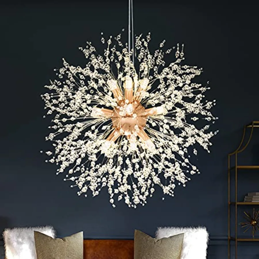 Modern Crystal Chandeliers Firework, Crystal Light Fixture, Dandelion Chandelier 9-Light, for Foyer Hallway Entryway Kitchen Be
Modern Crystal Chandeliers Firework, Crystal Light Fixture, Dandelion Chandelier 9-Light, for Foyer Hallway Entryway Kitchen Be