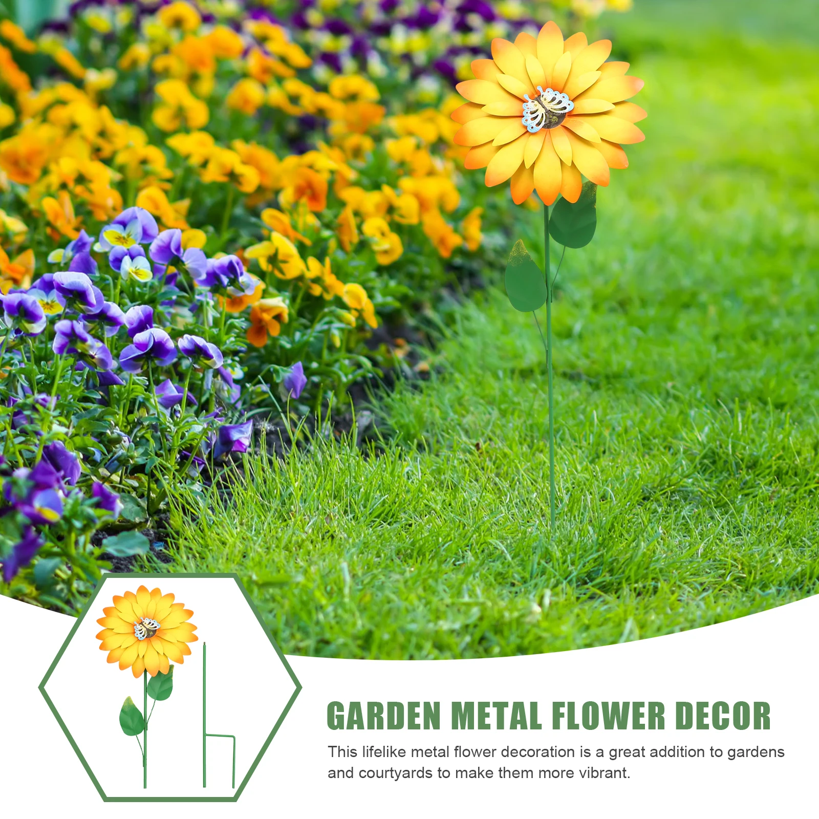 Garden Wrought Iron Sunflower Colorful Flowers Decorations Compact Size Metal Flower Stakes Safe Durable Spring Yard Outdoor
Garden Wrought Iron Sunflower Colorful Flowers Decorations Compact Size Metal Flower Stakes Safe Durable Spring Yard Outdoor