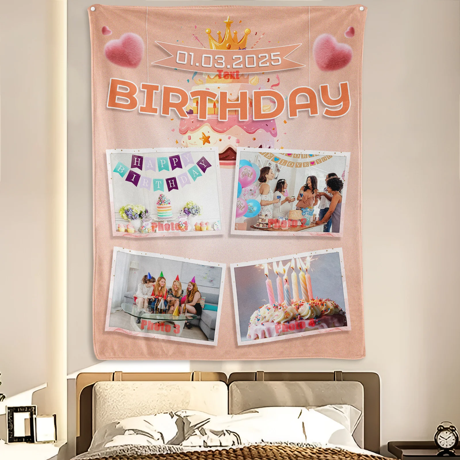 Personalized Birthday Heart Cake And Crown Design Cozy Blanket For Celebration And Warmth Decor
Personalized Birthday Heart Cake And Crown Design Cozy Blanket For Celebration And Warmth Decor
