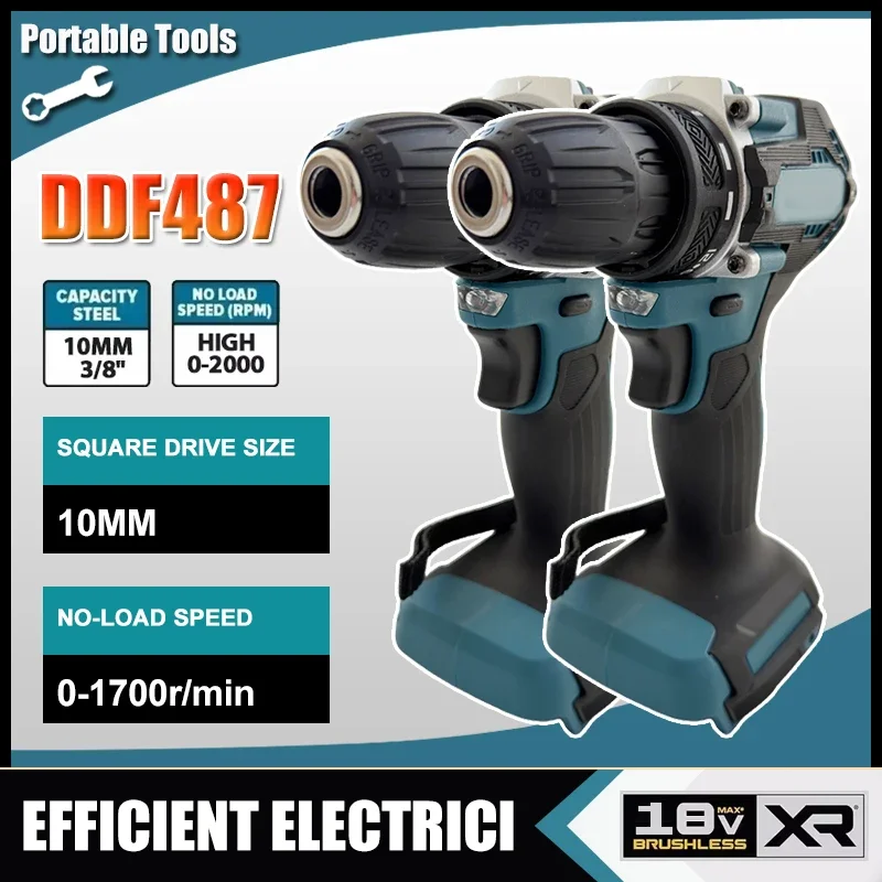 Бесщеточная электрическая дрель DDF487 18В, подходит для ударной дрели с пятью шнурами, используемой отделочными бригадами, для аккумулятора Makita 18В
Бесщеточная электрическая дрель DDF487 18В, подходит для ударной дрели с пятью шнурами, используемой отделочными бригадами, для аккумулятора Makita 18В