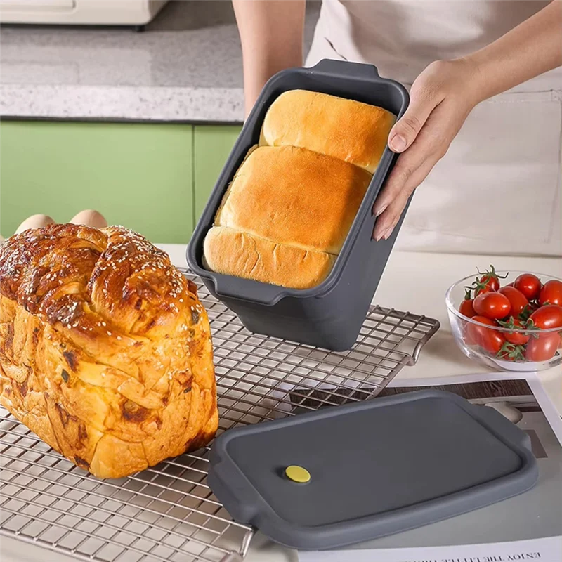 -ESTR Silicone Folding Toast Bread Mold Non-Stick Mini Loaf Pan Easy Release Small Toast Rectangle Mould For Browniecake Soap
-ESTR Silicone Folding Toast Bread Mold Non-Stick Mini Loaf Pan Easy Release Small Toast Rectangle Mould For Browniecake Soap
