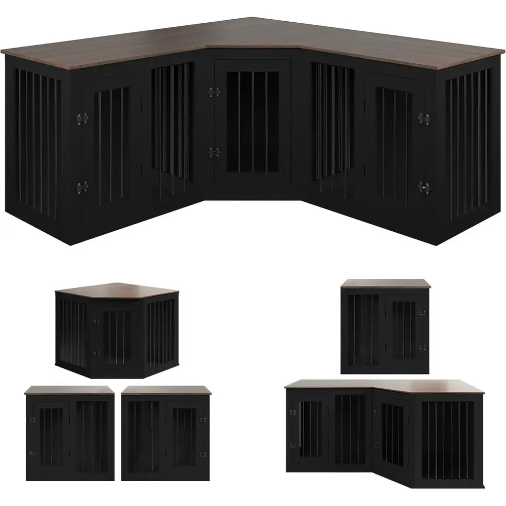 Heavy-Duty 113 3-in-1 Wooden Dog Crate for Small, Medium, and Large Dogs with Divider, Black
Heavy-Duty 113 3-in-1 Wooden Dog Crate for Small, Medium, and Large Dogs with Divider, Black