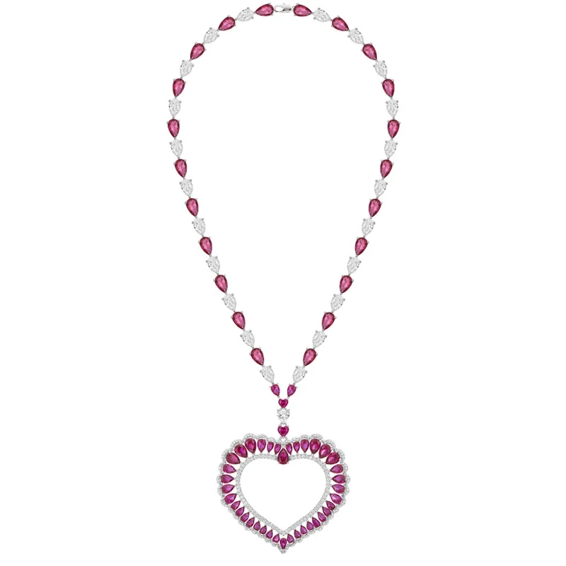 Designer Collection Style Necklace Women Lady Inlay Red Green Water Drop Cubic Zircon Heart-shaped Pendant Collarbone Chain
Designer Collection Style Necklace Women Lady Inlay Red Green Water Drop Cubic Zircon Heart-shaped Pendant Collarbone Chain