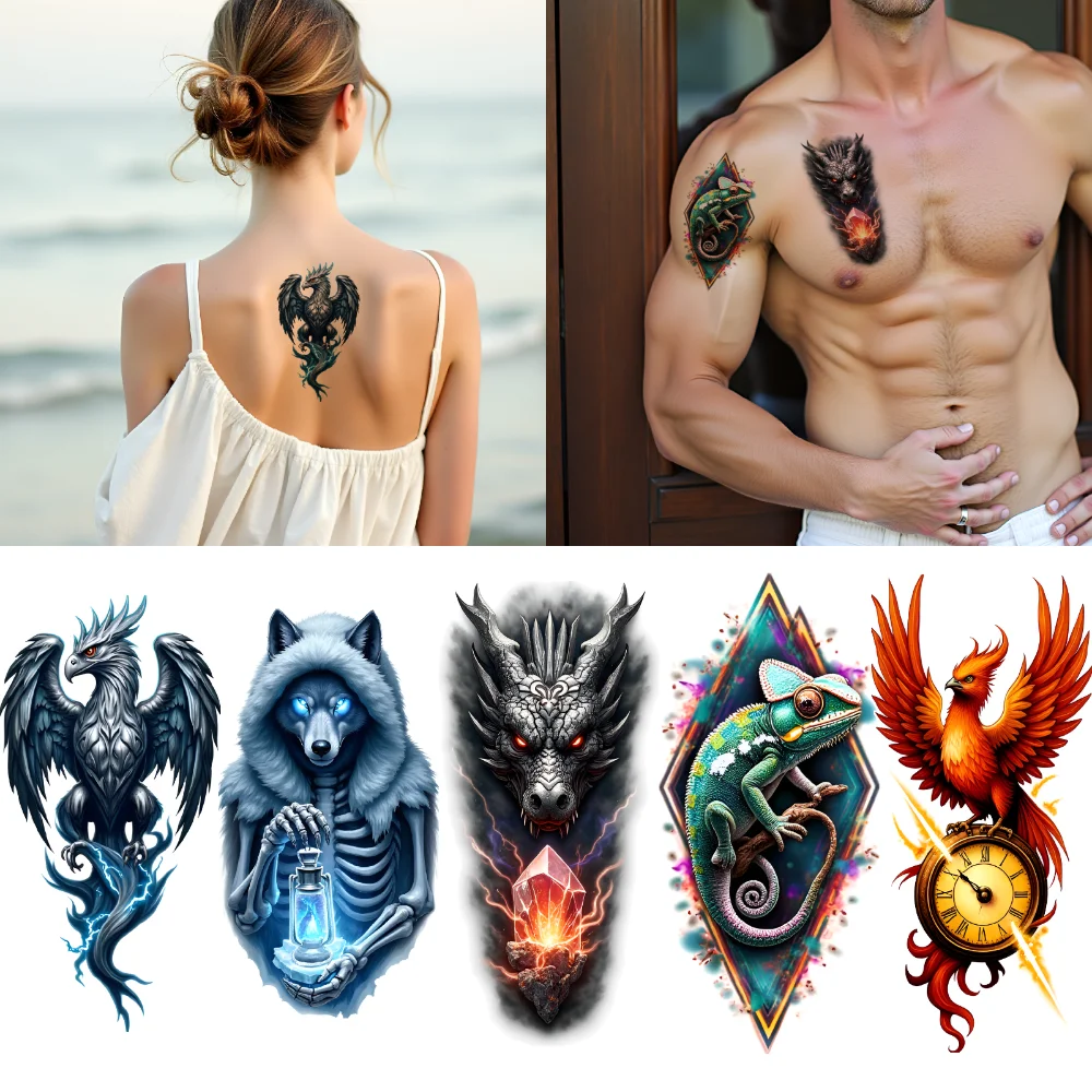 3pcs Temporary Tattoo Dragon Waterproof Long-lasting Body Stickers Eagle Wolf Realistic Temporary Tattoos Dragonfly For
3pcs Temporary Tattoo Dragon Waterproof Long-lasting Body Stickers Eagle Wolf Realistic Temporary Tattoos Dragonfly For